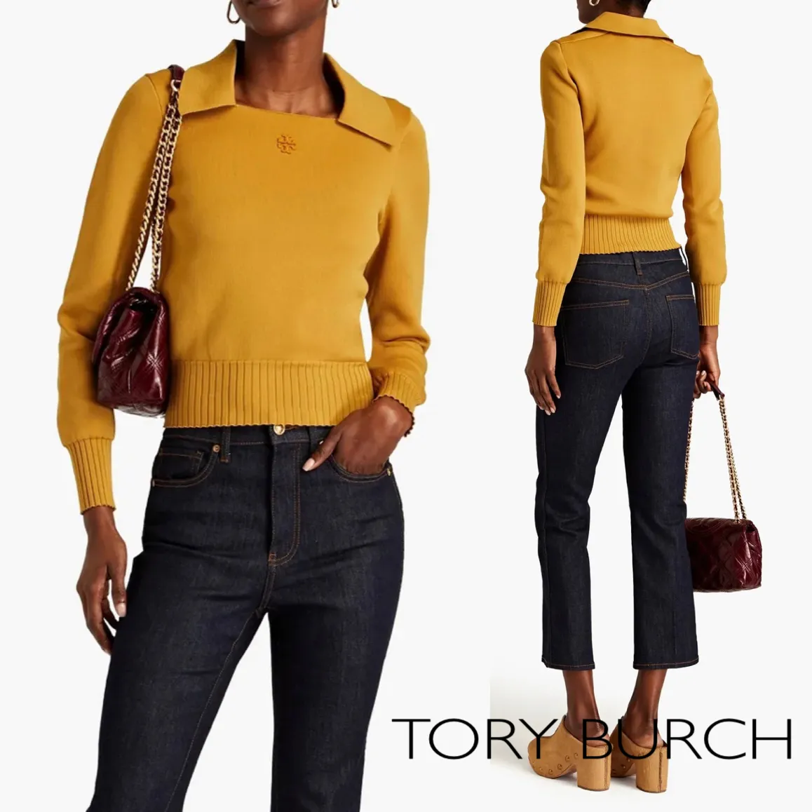 Tory Burch  |Casual Style Nylon Long Sleeves Office Style Elegant Style