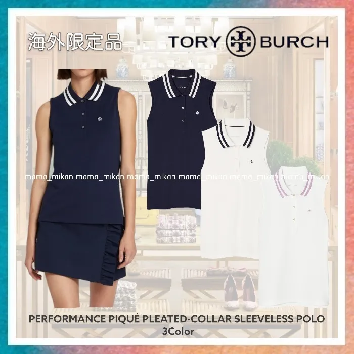 Tory Burch  |Casual Style Sleeveless Plain Logo Tanks & Camisoles