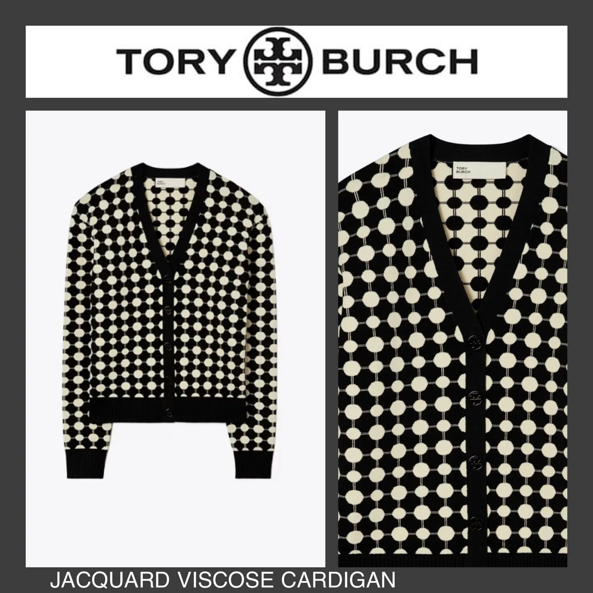 Tory Burch  |Casual Style Unisex Street Style Logo Cardigans