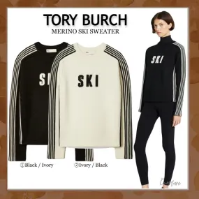 Tory Burch  |Casual Style Wool Long Sleeves Elegant Style