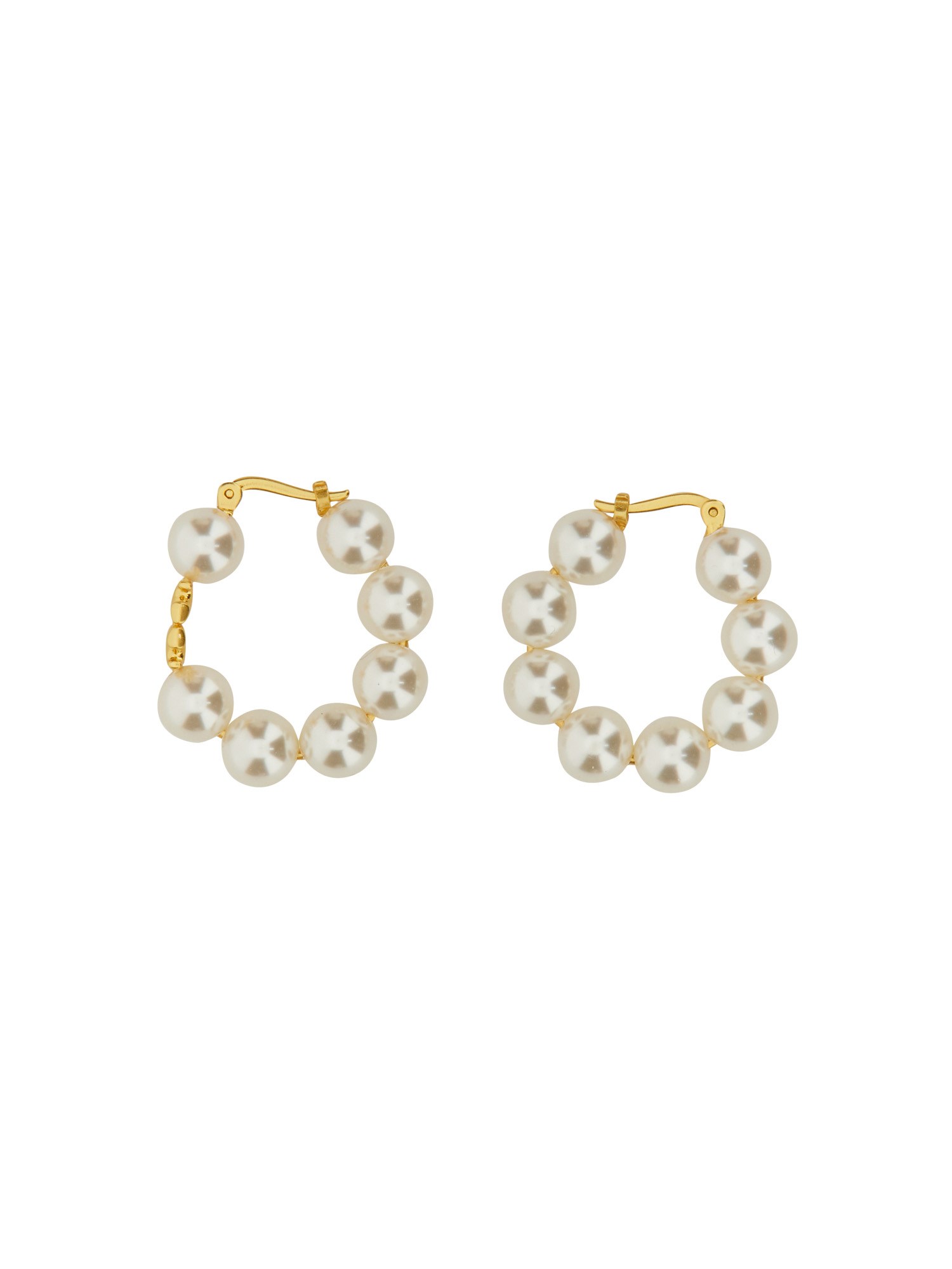 TORY BURCH    KIRA HOOP EARRINGS WITH PEARLS