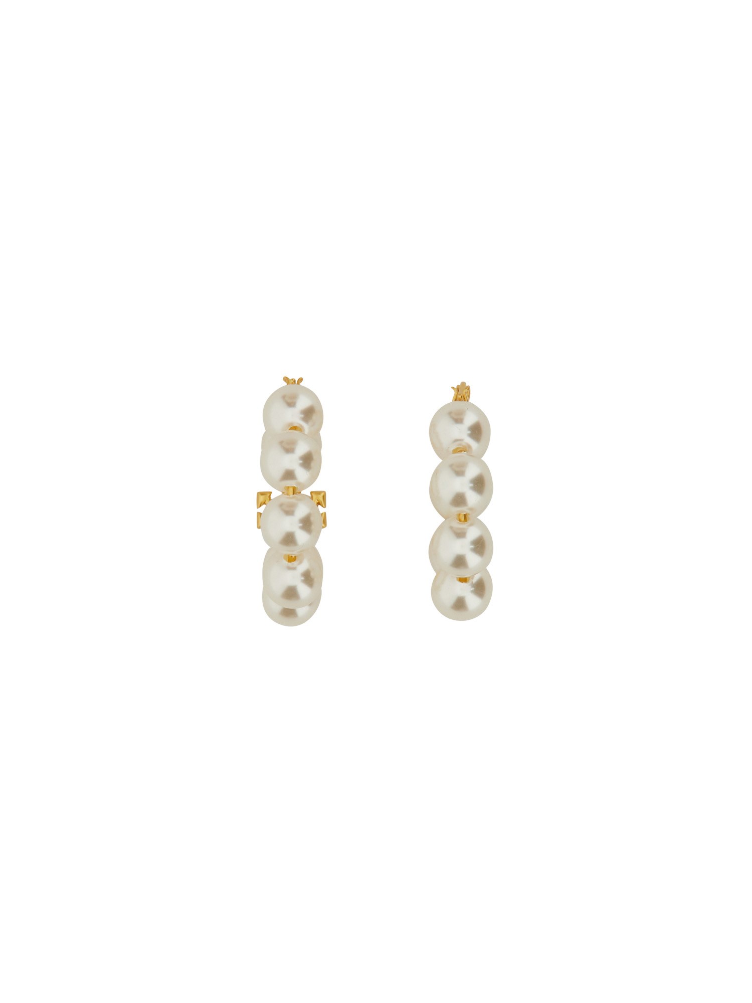 TORY BURCH    KIRA HOOP EARRINGS WITH PEARLS