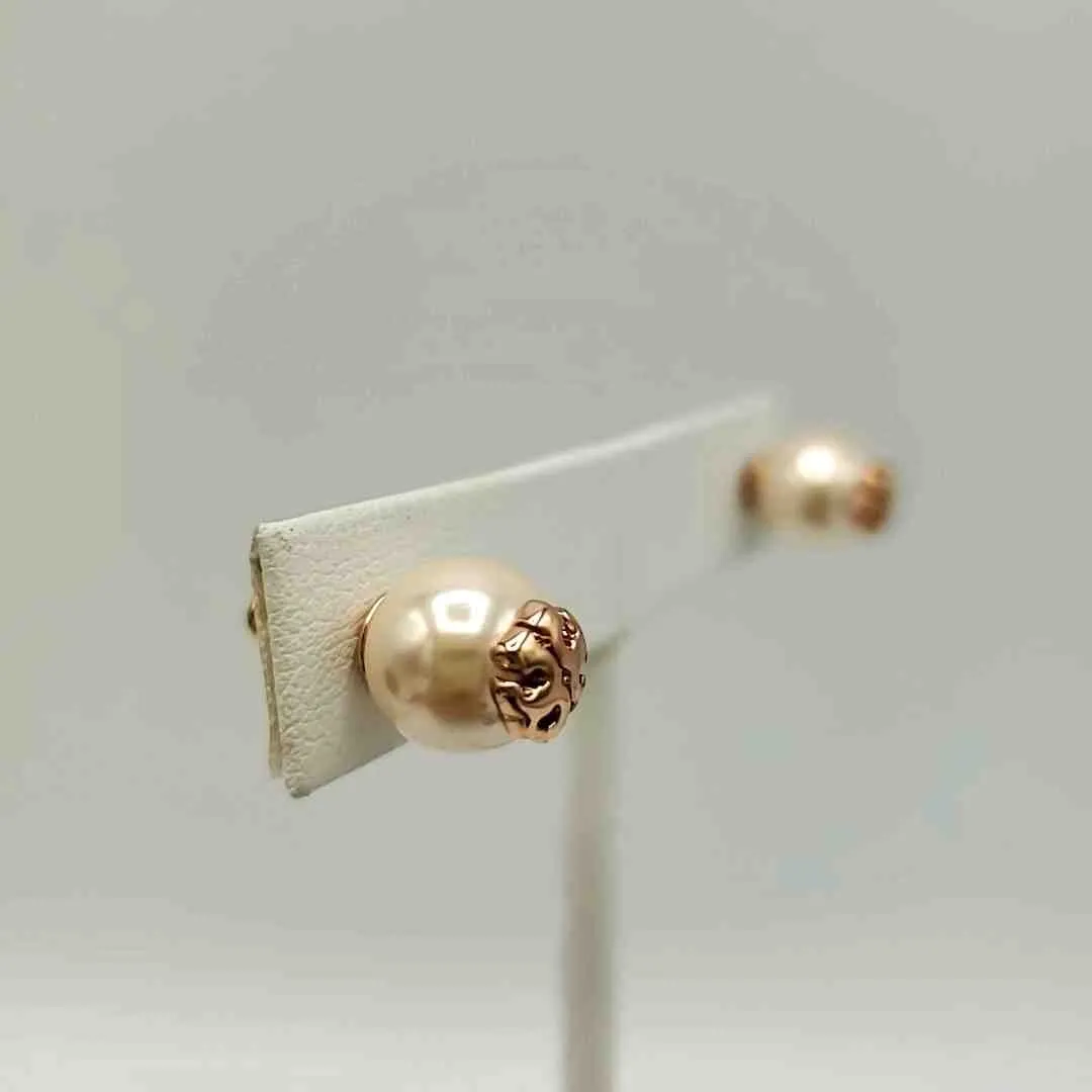 TORY BURCH Rose Gold White Pearl Pre Loved Studs Earrings