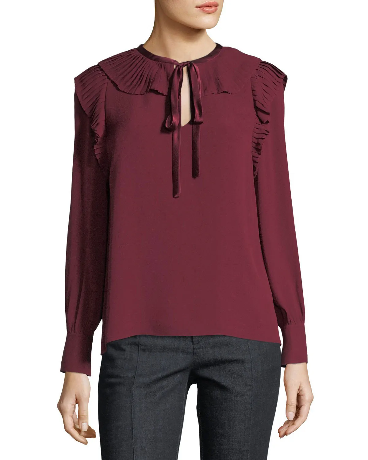 Tory Burch  |Silk Plain Office Style Shirts & Blouses