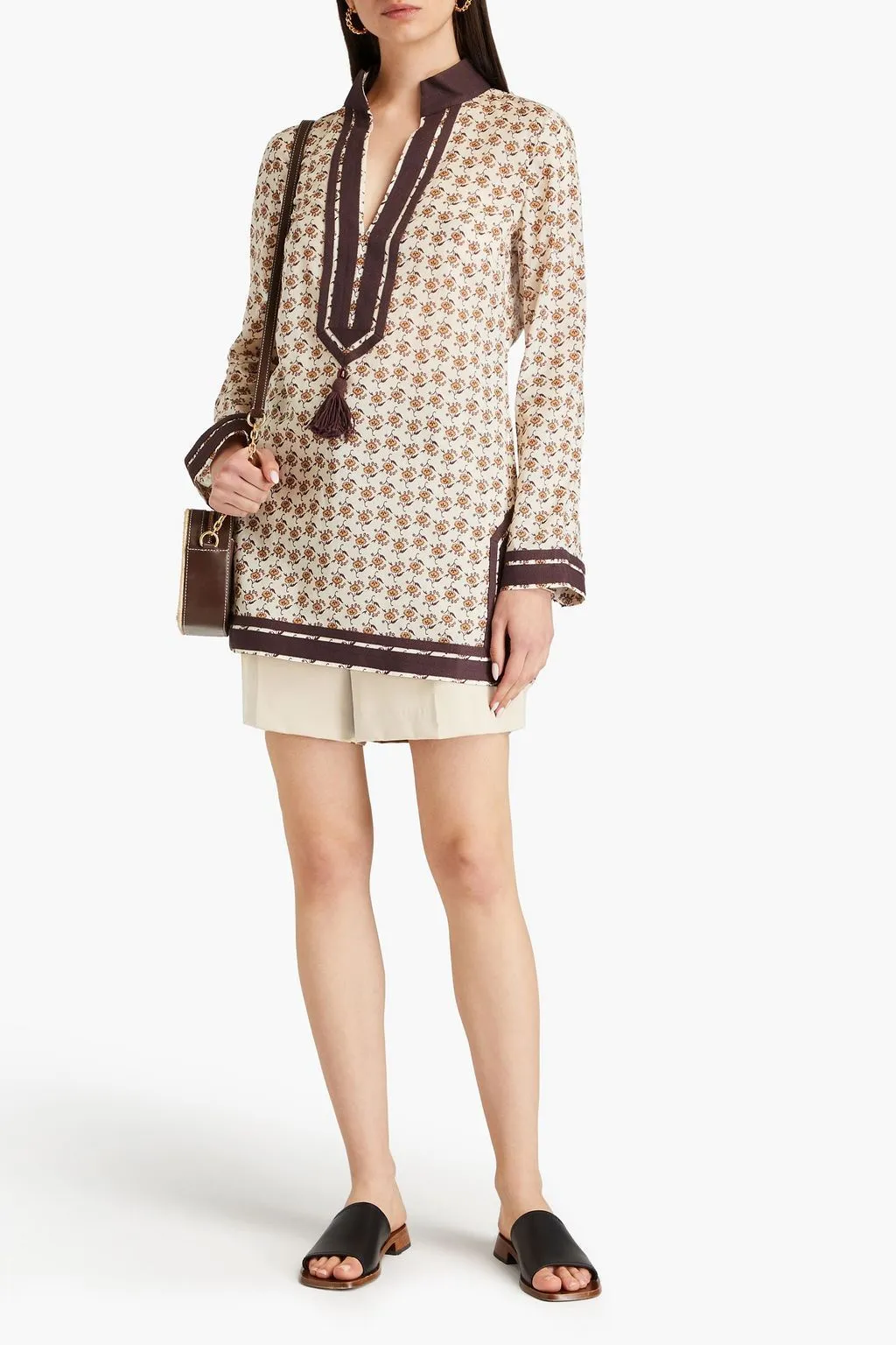 Tory Burch  |Tassel Long Sleeves Cotton Tunics