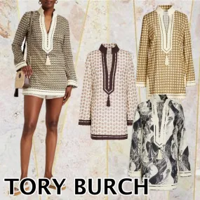 Tory Burch  |Tassel Long Sleeves Cotton Tunics