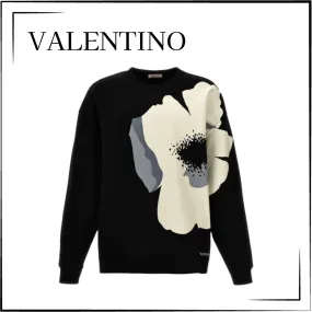 VALENTINO  |Flower Patterns Unisex Street Style Long Sleeves Cotton