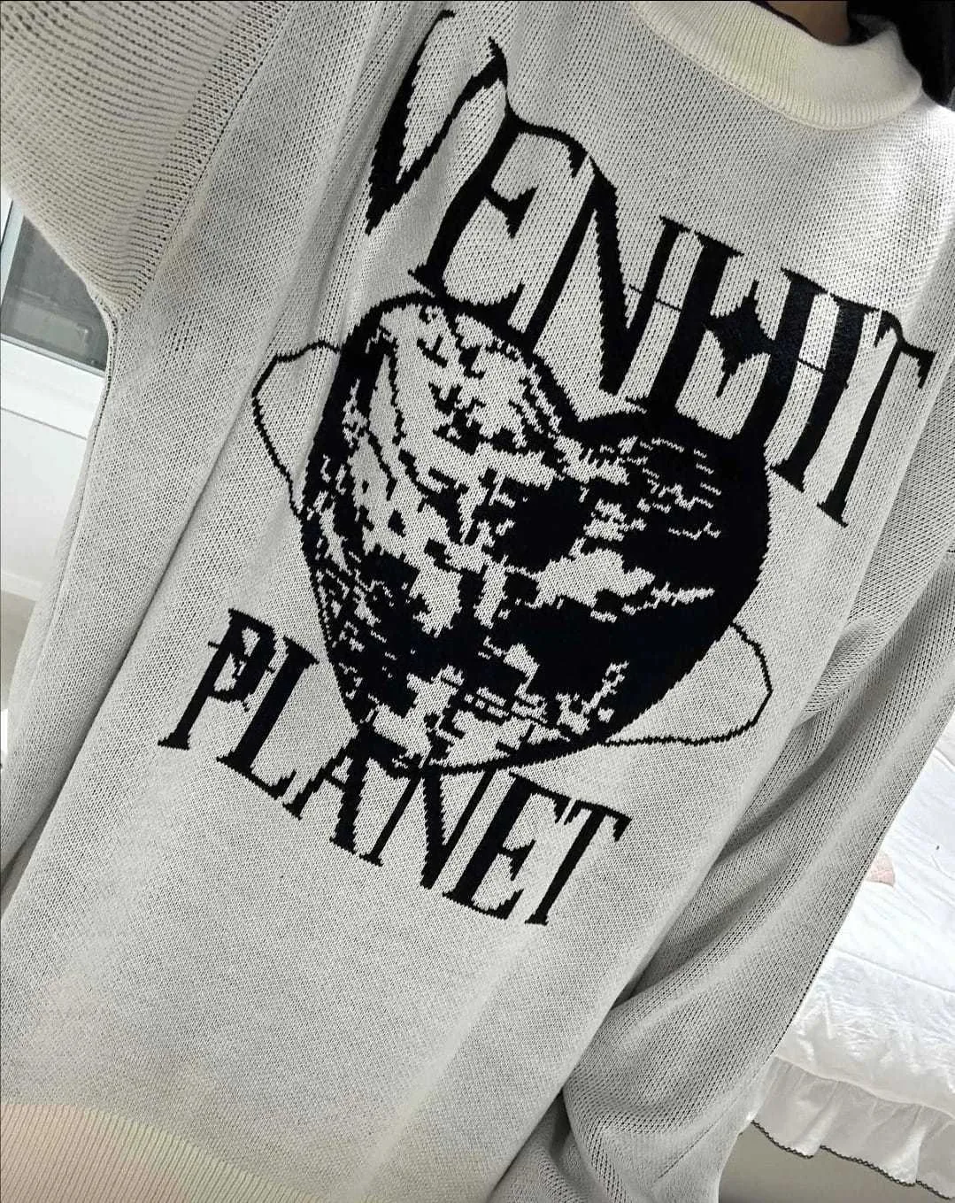 VENHIT  |Heart Unisex Street Style Long Sleeves Oversized Logo