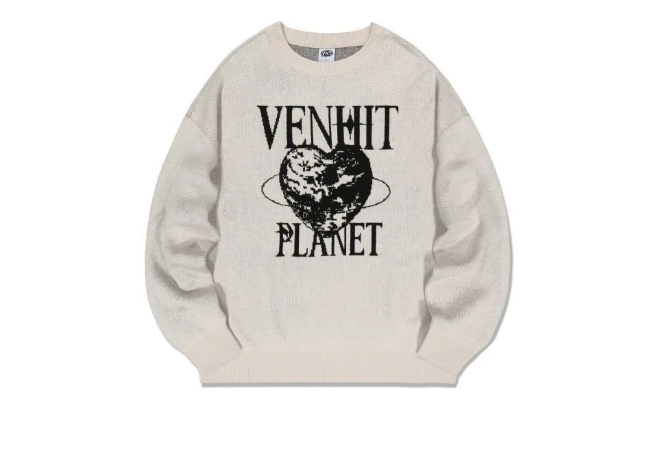 VENHIT  |Heart Unisex Street Style Long Sleeves Oversized Logo