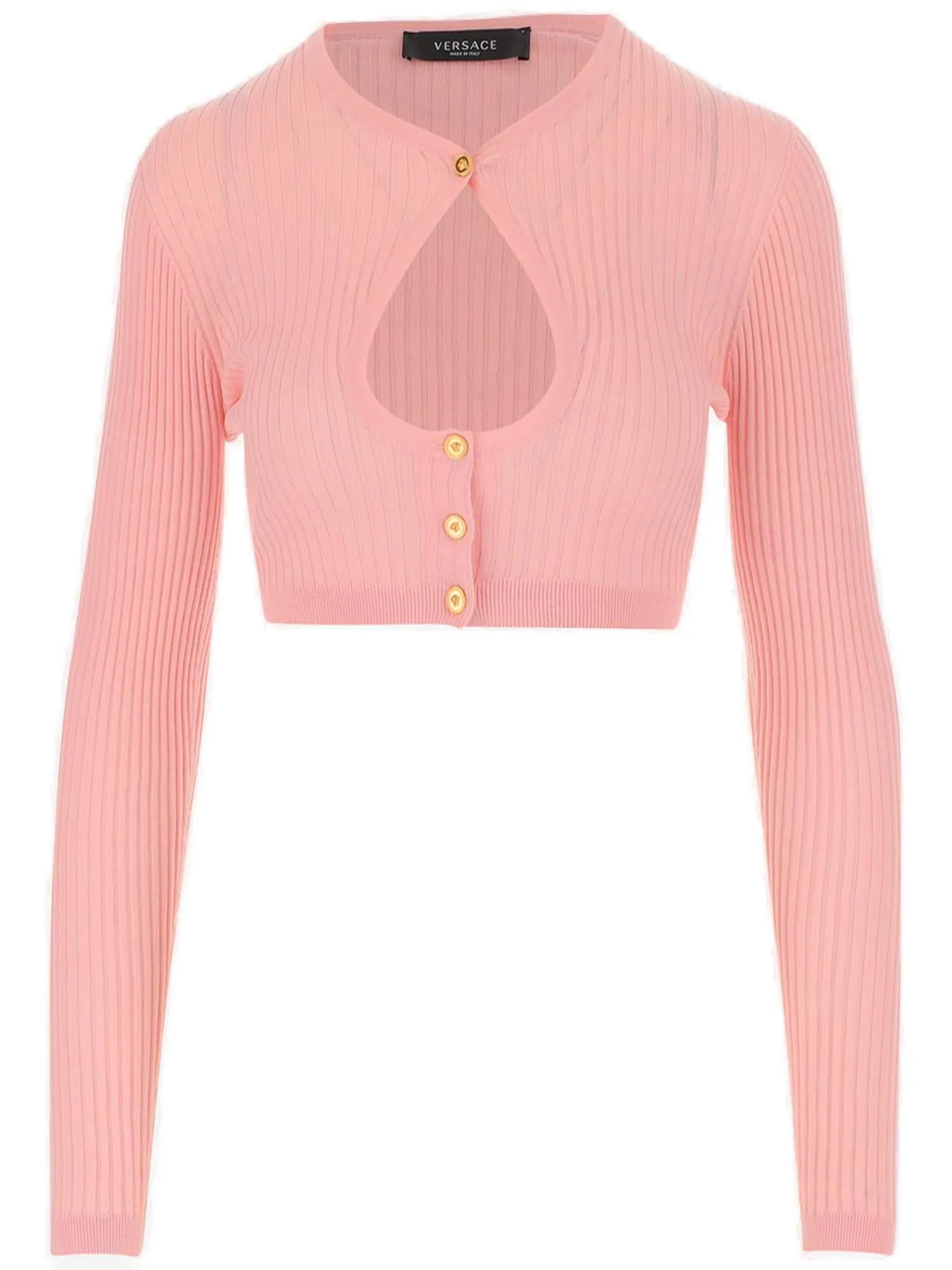 Versace Cut Out Cropped Cardigan