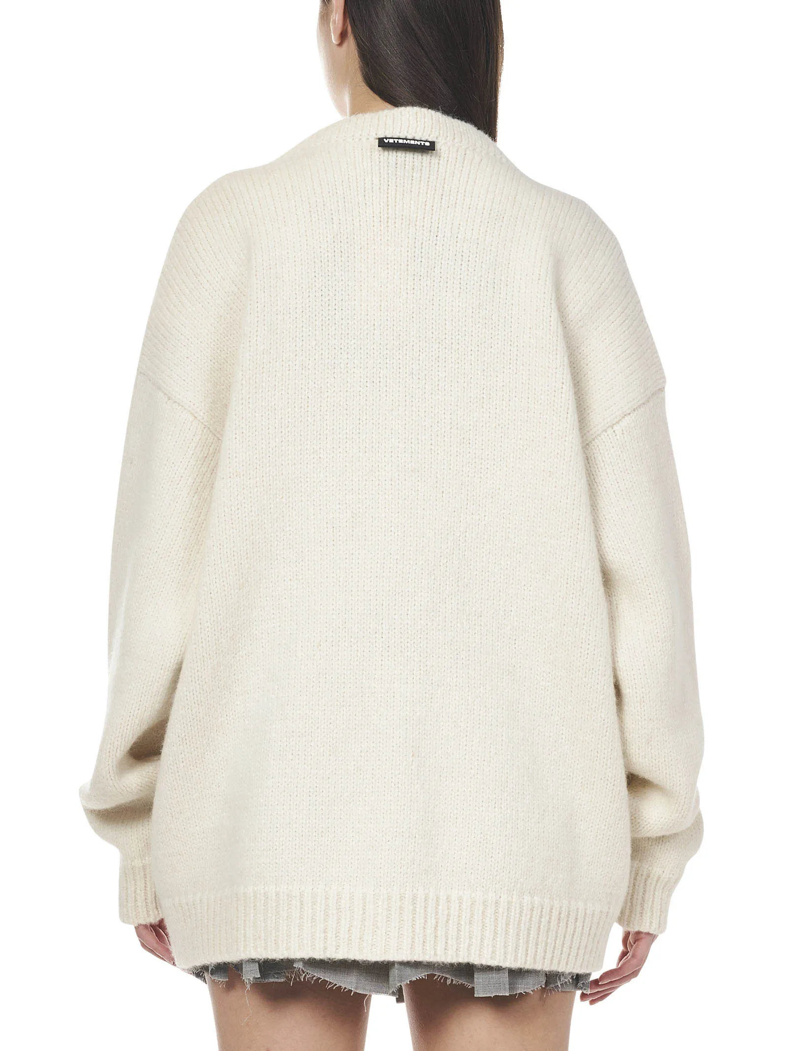 Vetements Embellished-Button Knit Cardigan