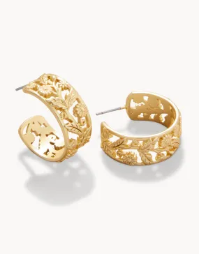 Vine Hoop Earring Gold