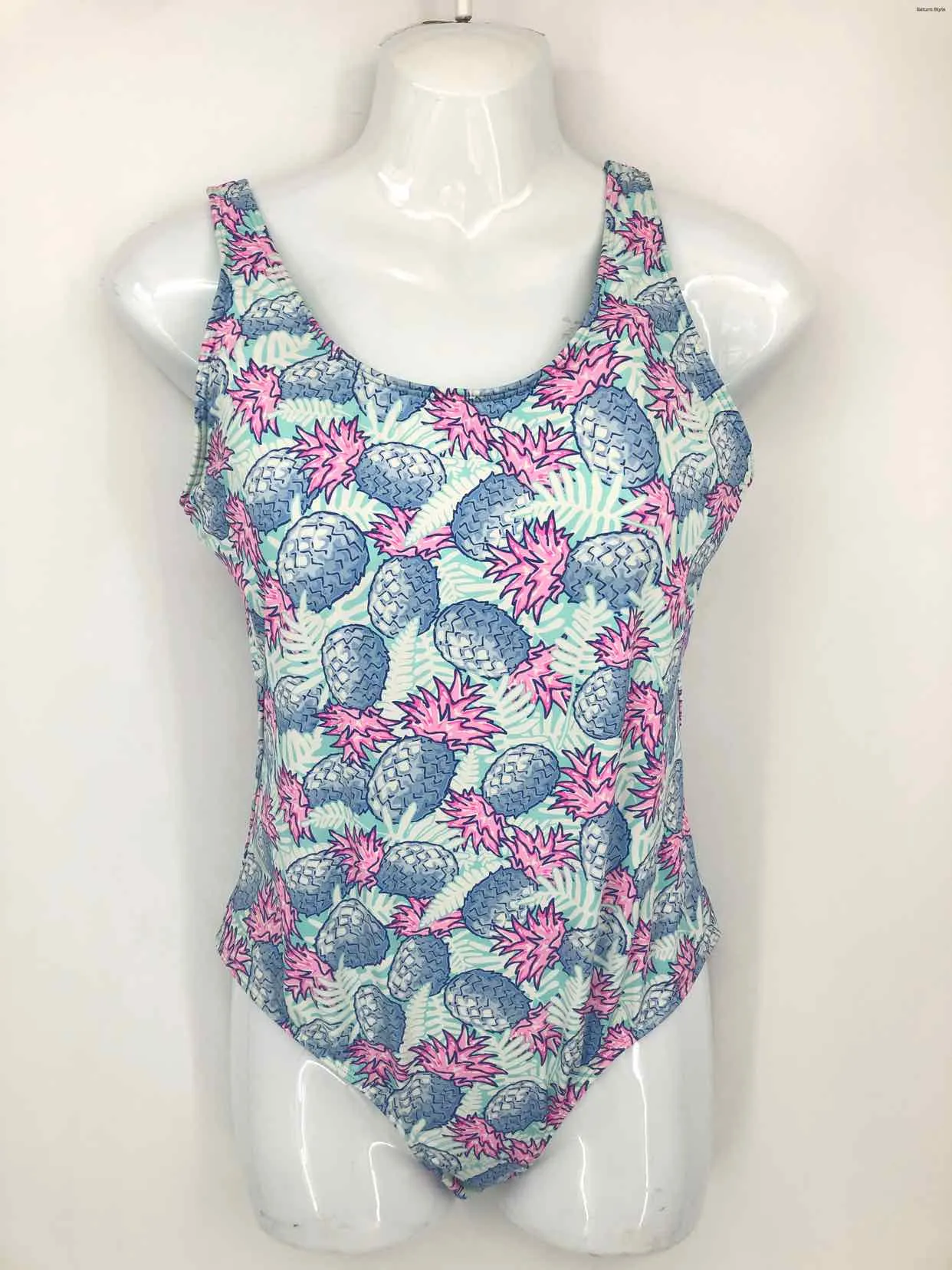 VINEYARD VINES Blue Pink Size MEDIUM (M) Pineapple One Piece Swimsuit