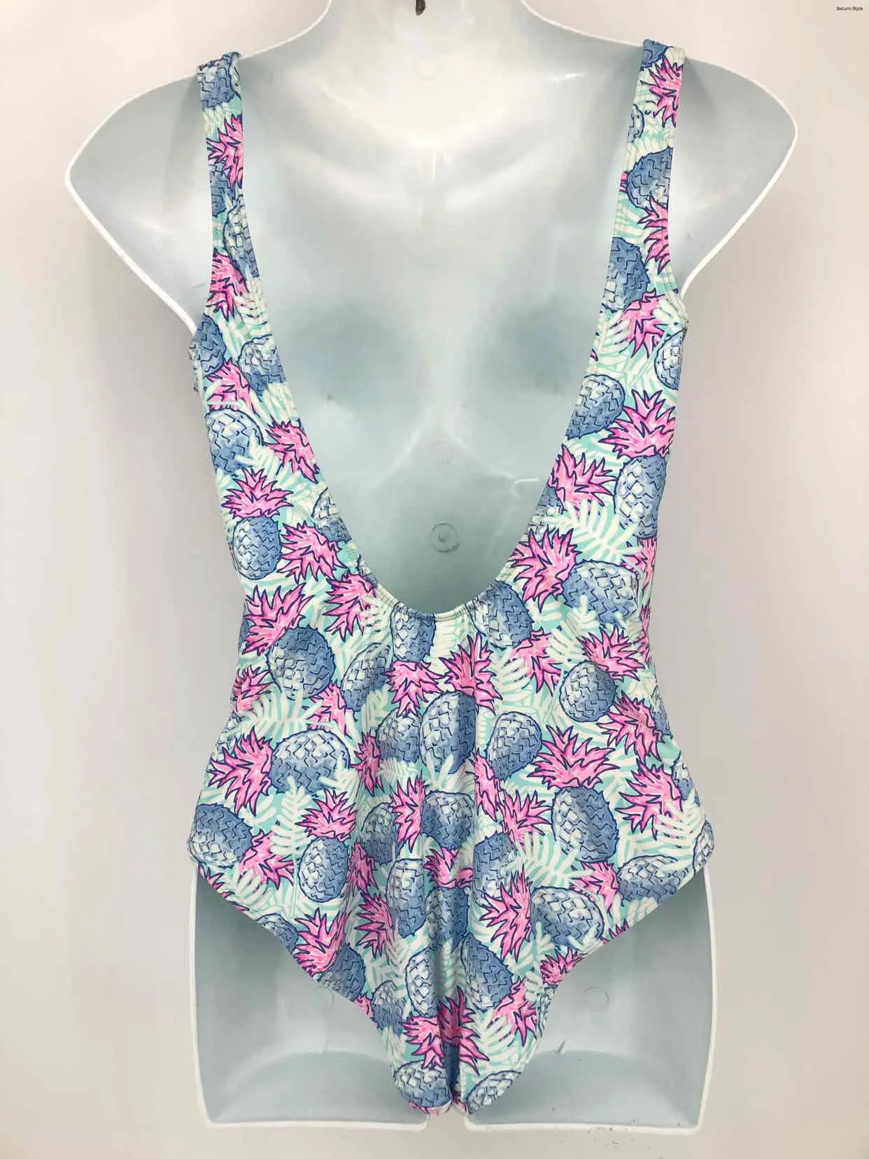 VINEYARD VINES Blue Pink Size MEDIUM (M) Pineapple One Piece Swimsuit