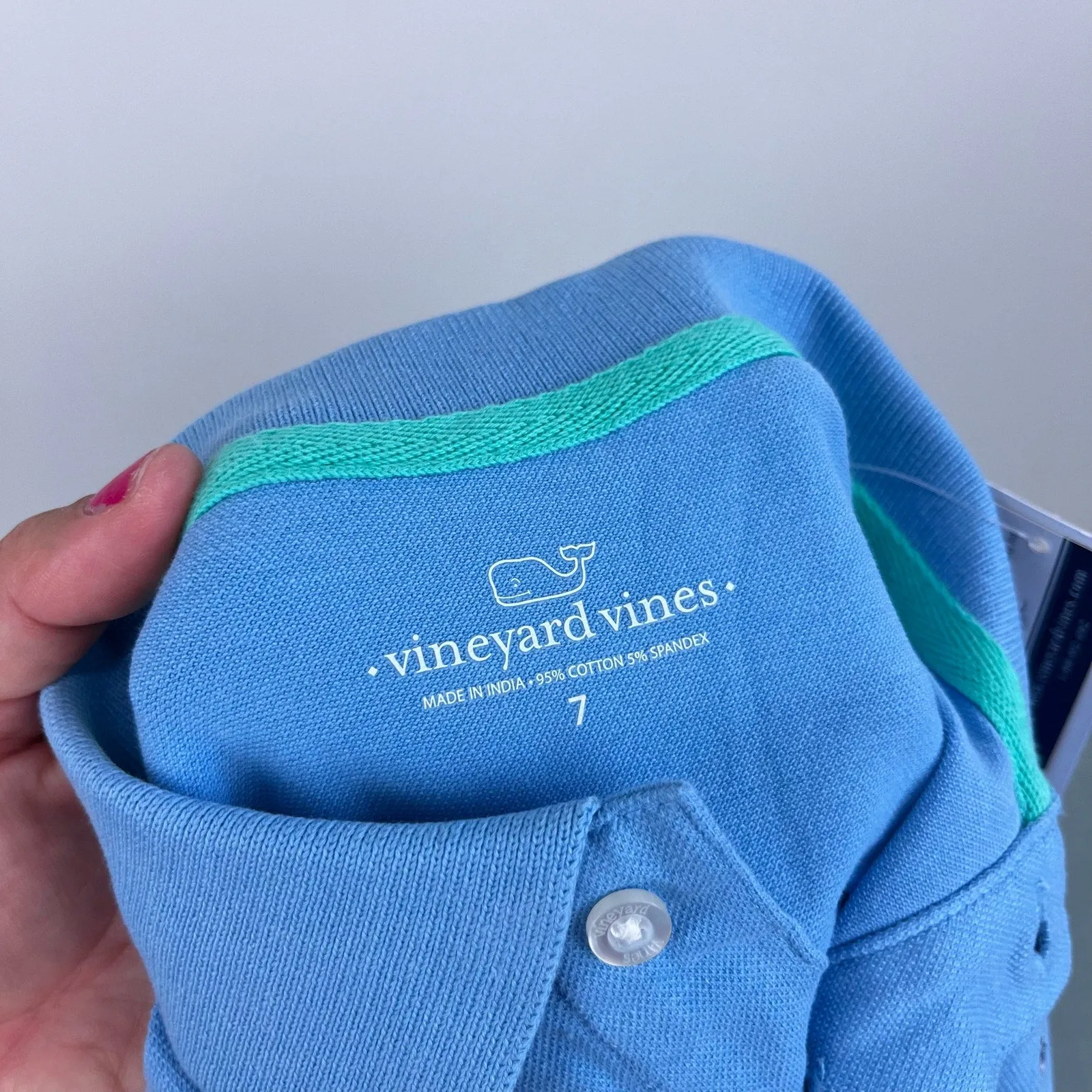 Vineyard Vines Classic Stretch Pique Polo Shirt Ocean Breeze Blue 7 NWT