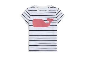 Vineyard Vines Kids Girls' Striped Whale Short Sleeves (Little Kid)