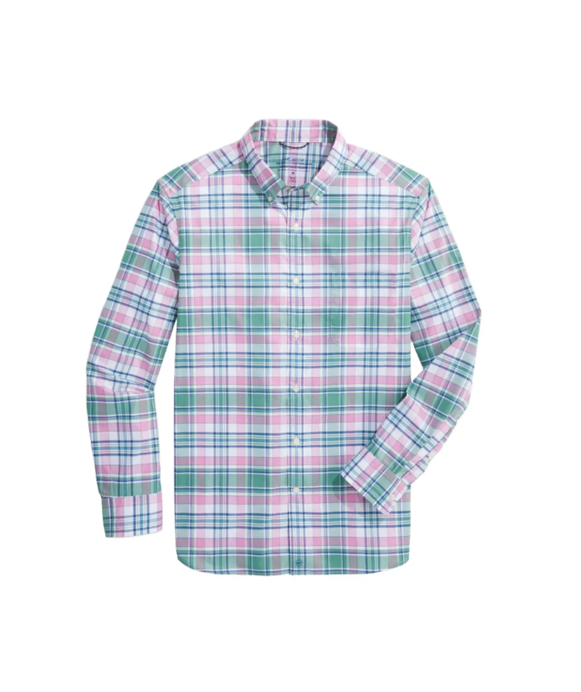 Vineyard Vines Mens Classic Fit On-The-Go brrr Button Down Long Sleeve Plaid Shirt