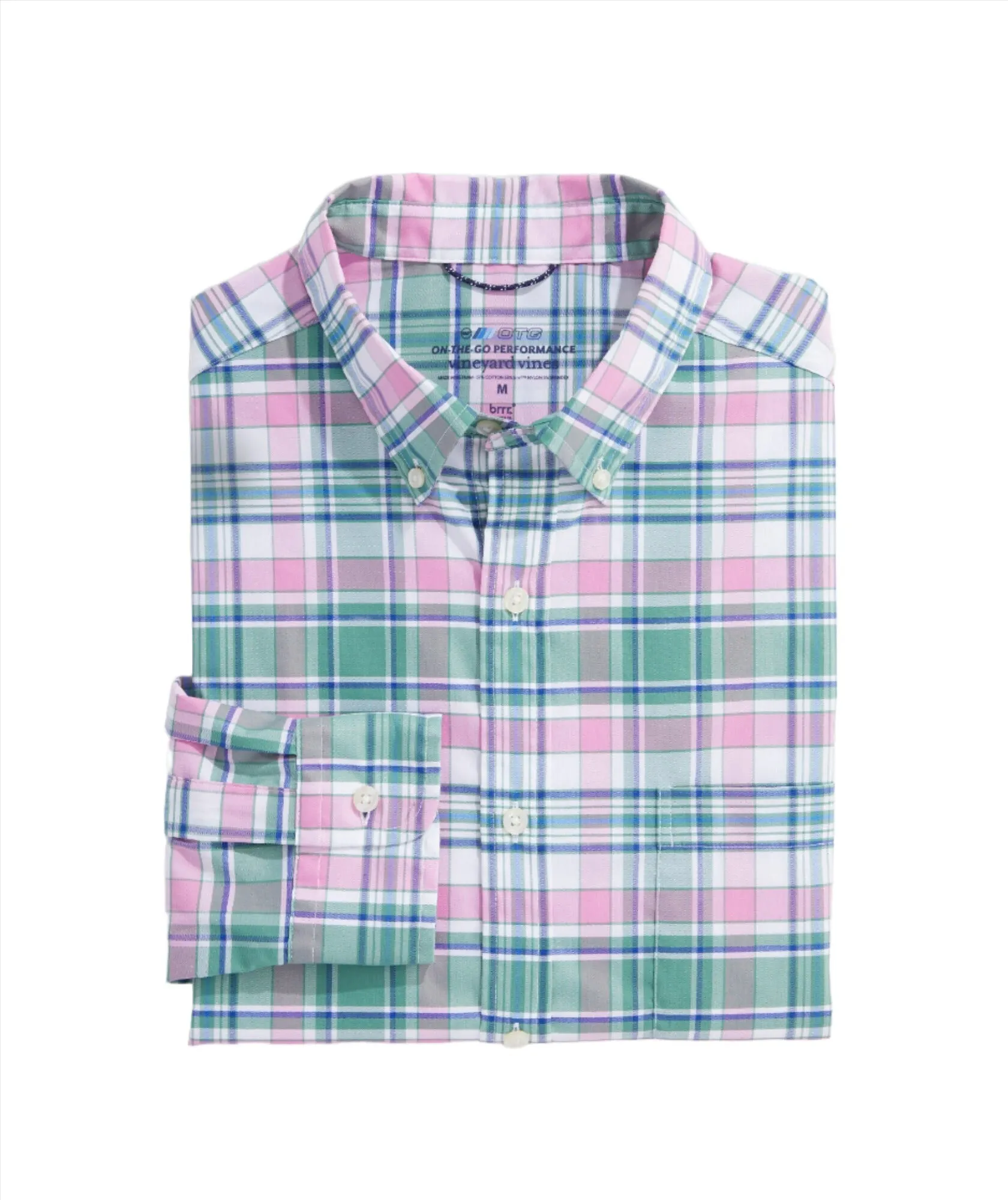 Vineyard Vines Mens Classic Fit On-The-Go brrr Button Down Long Sleeve Plaid Shirt