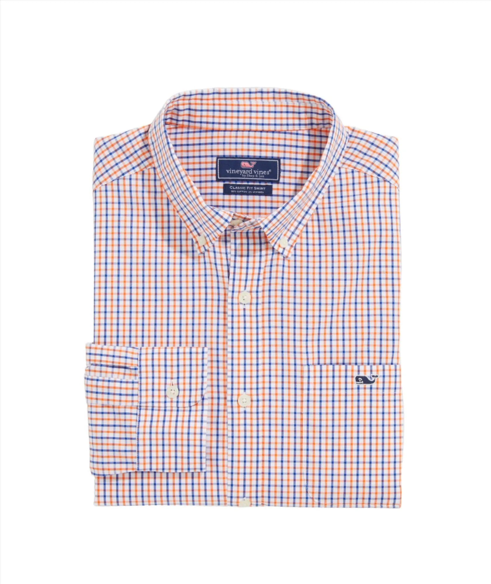 Vineyard Vines Mens Classic Fit Tattersall Poplin Long Sleeve Shirt