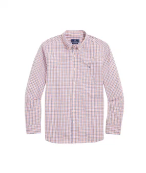 Vineyard Vines Mens Classic Fit Tattersall Poplin Long Sleeve Shirt