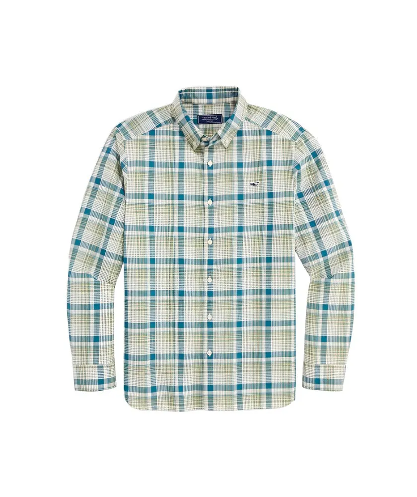 Vineyard Vines Mens Cotton Madras Plaid Long Sleeve Button Down Shirt