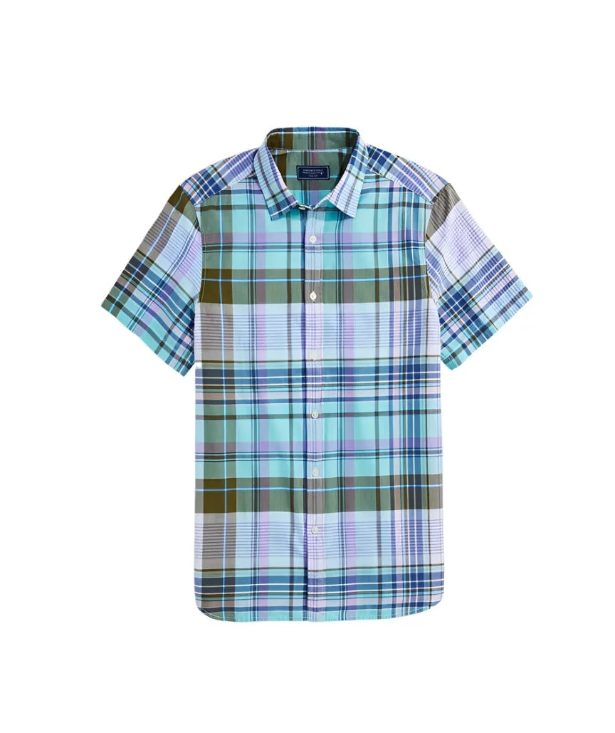 Vineyard Vines Mens Cotton Madras Short Sleeve Plaid Shirt