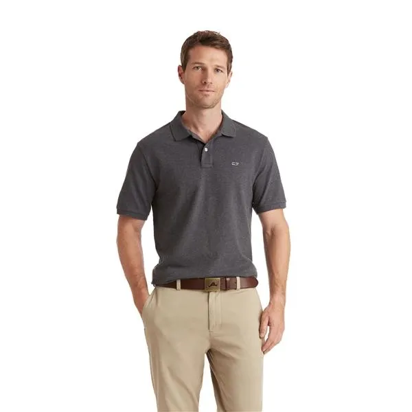 Vineyard Vines Men's Stretch Pique Heather Polo 1K2111 Charcoal