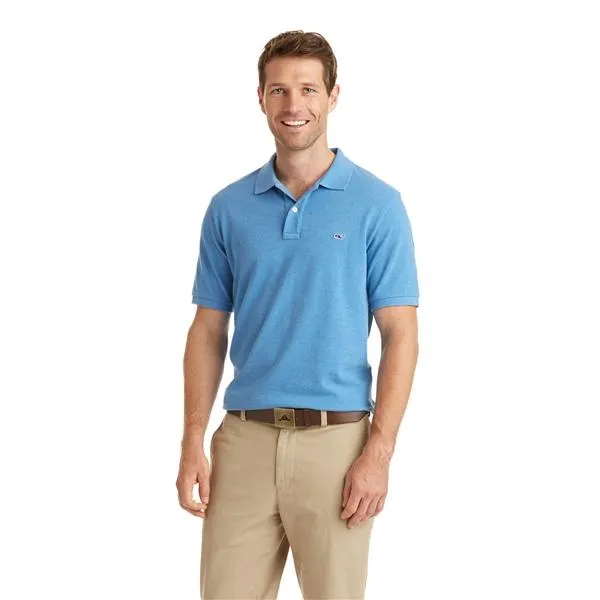 Vineyard Vines Men's Stretch Pique Heather Polo 1K2111 Dockside Blue