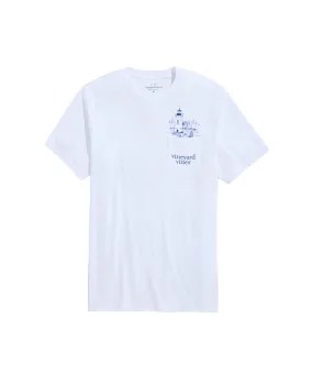 Vineyard Vines Mens Toile Edgartown Lighthouse Short Sleeve T-Shirt