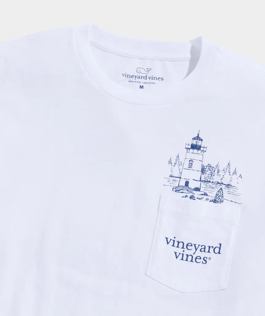 Vineyard Vines Mens Toile Edgartown Lighthouse Short Sleeve T-Shirt