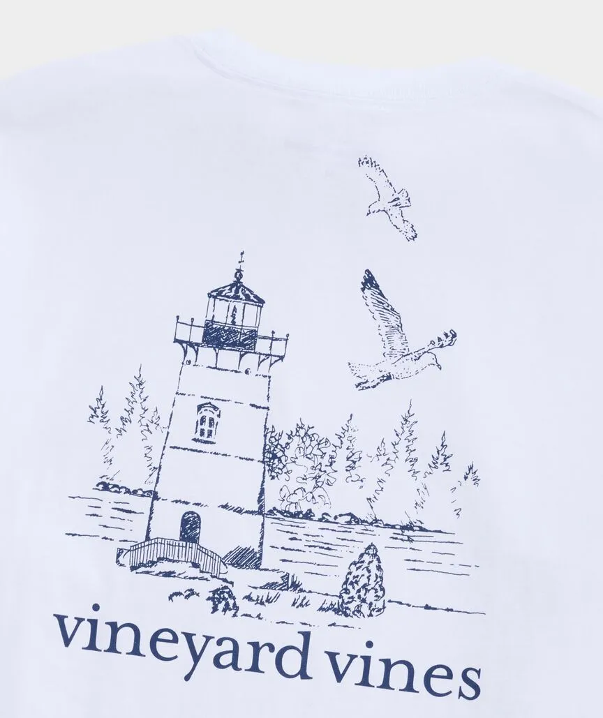 Vineyard Vines Mens Toile Edgartown Lighthouse Short Sleeve T-Shirt