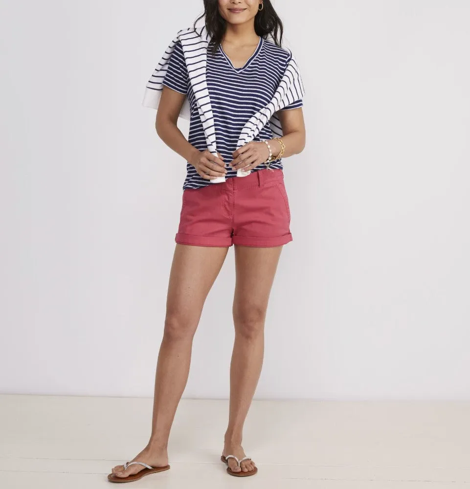 Vineyard Vines Womens Striped Linen V-Neck T-Shirt