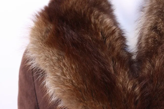 Vintage 70's Shearling Coat w/Fur Collar