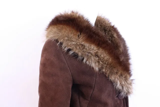 Vintage 70's Shearling Coat w/Fur Collar