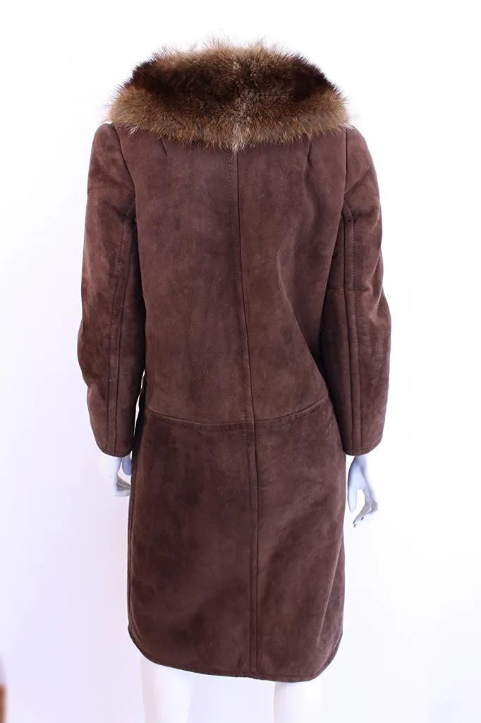 Vintage 70's Shearling Coat w/Fur Collar