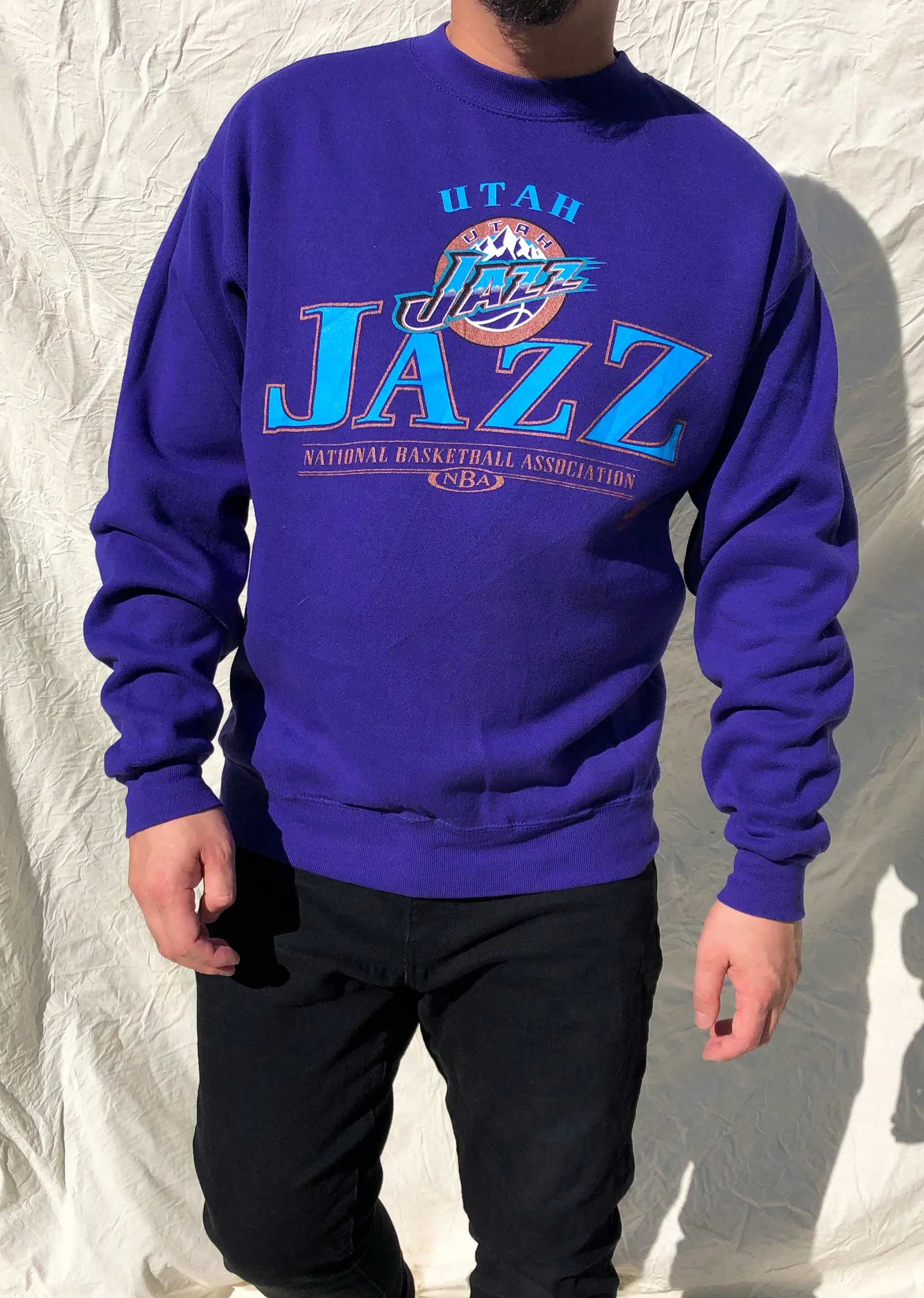 Vintage 90's Lee Sport NBA Utah Jazz Sweater Purple (L)