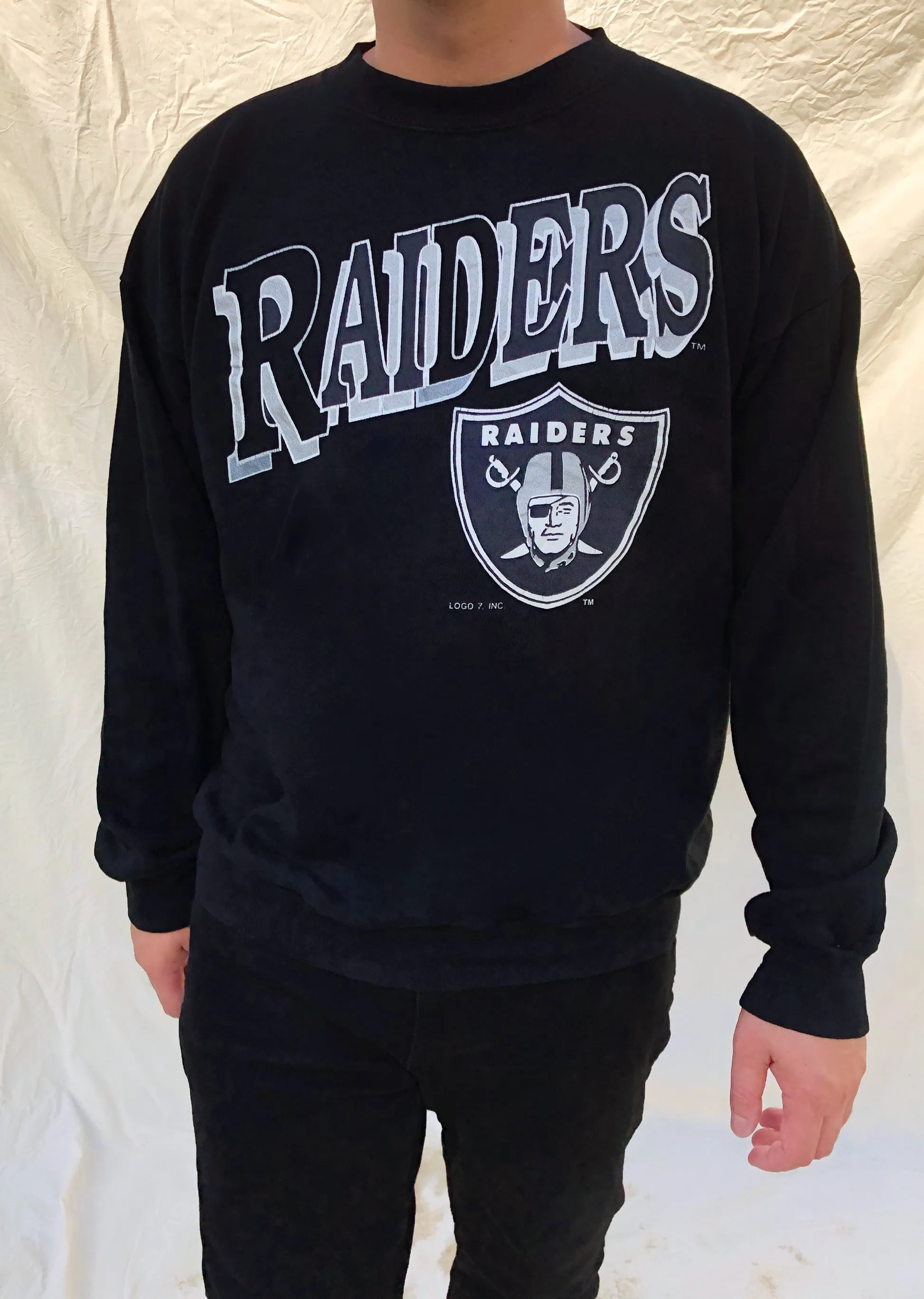 Vintage 90's Tultex NFL Oakland Raiders Sweater Black (XL)