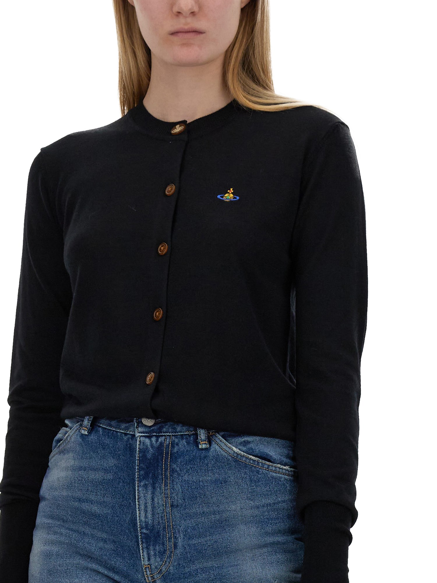 VIVIENNE WESTWOOD    CARDIGAN WITH LOGO