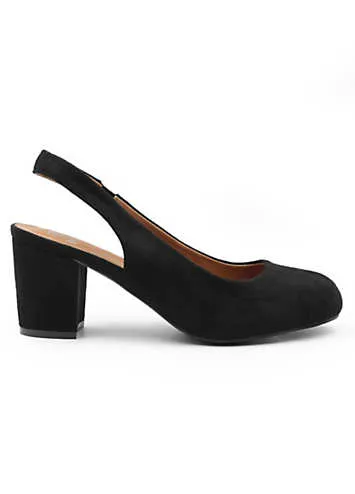 Where’s That From Edith Black Suede Slingback Court Shoes | Grattan