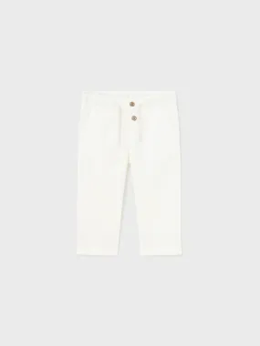 White Linen Relaxed Pants