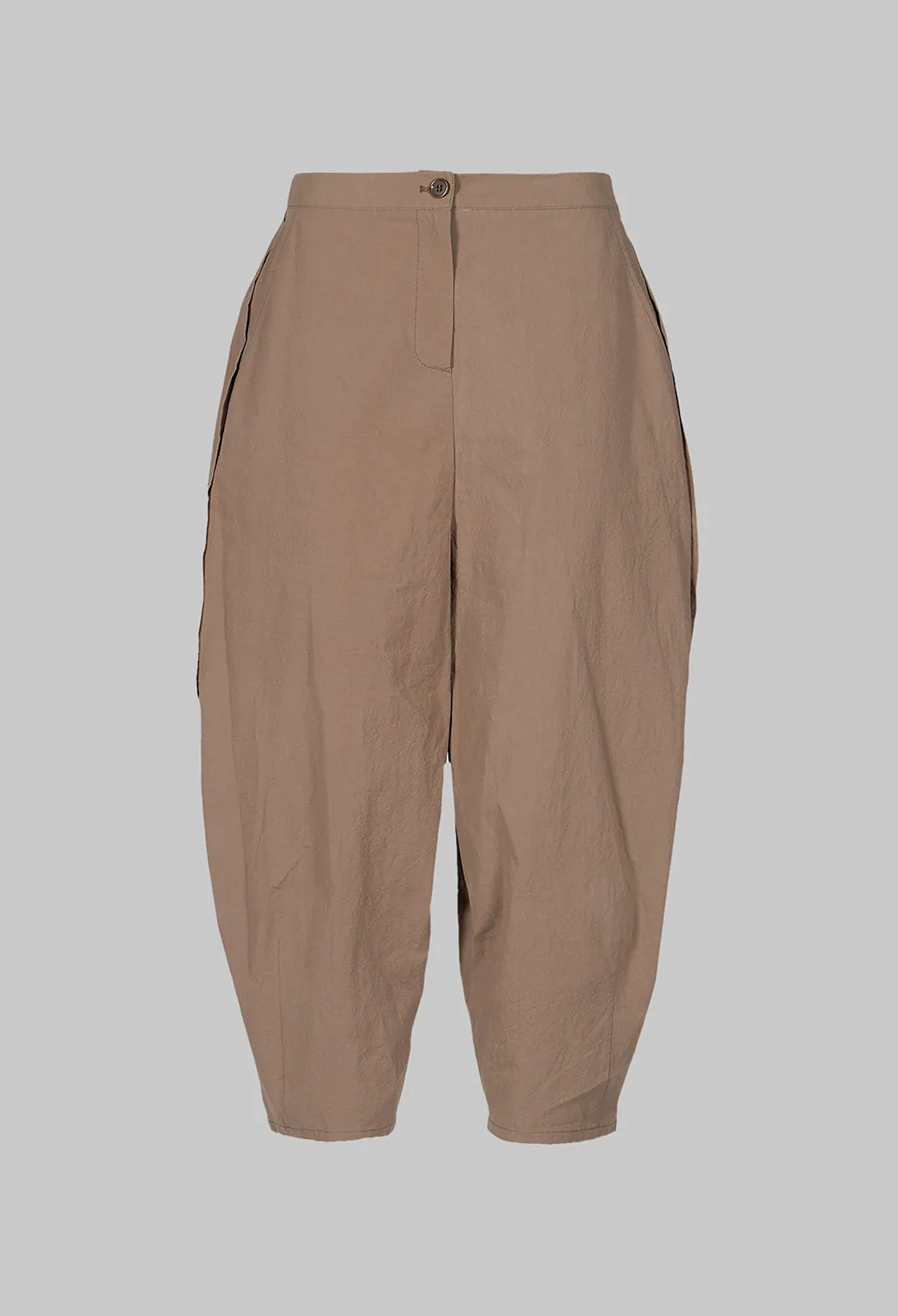 Wide Leg Cropped Trousers in Brown