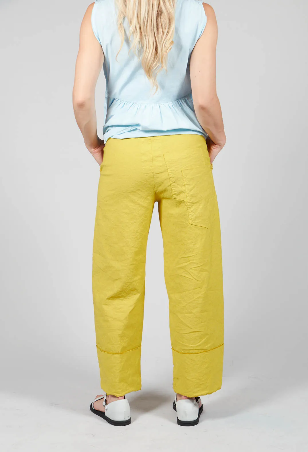 Wide Leg Cropped Trousers in Senape