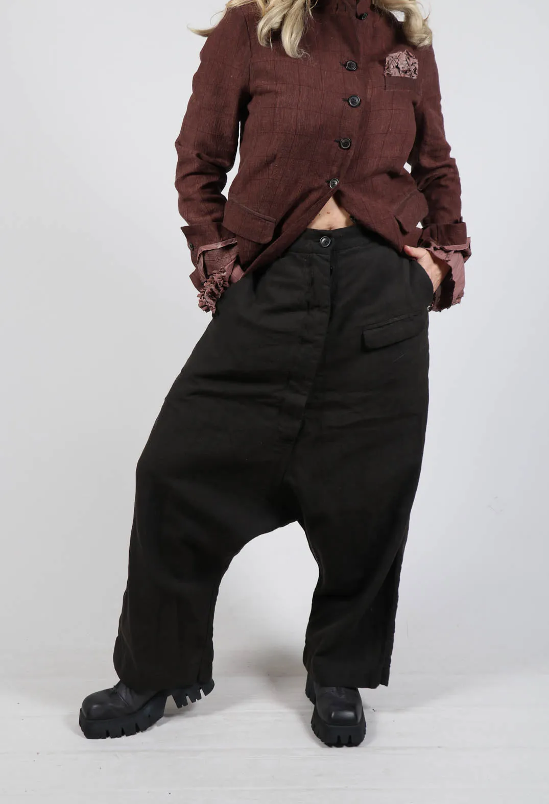 Wide Leg Trousers in Espresso Cloud