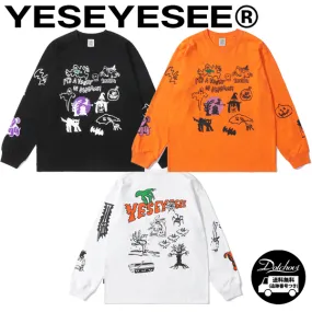 YESEYESEE  |Crew Neck Unisex Street Style Long Sleeves Cotton