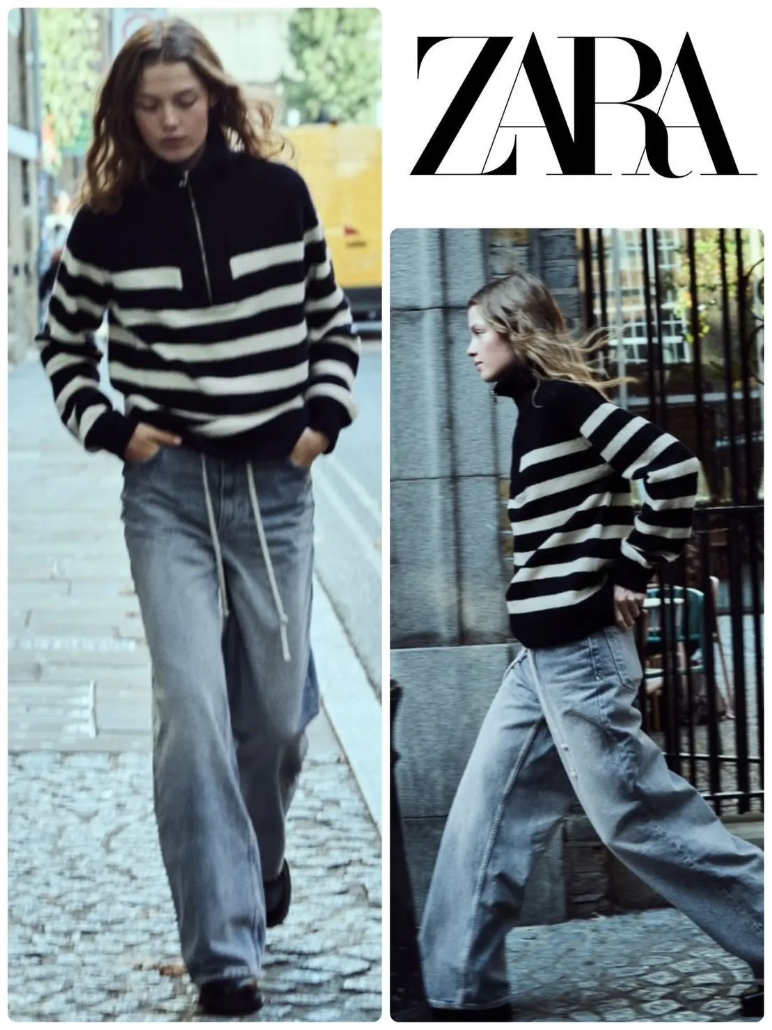 ZARA  |Stripes Casual Style Long Sleeves Elegant Style